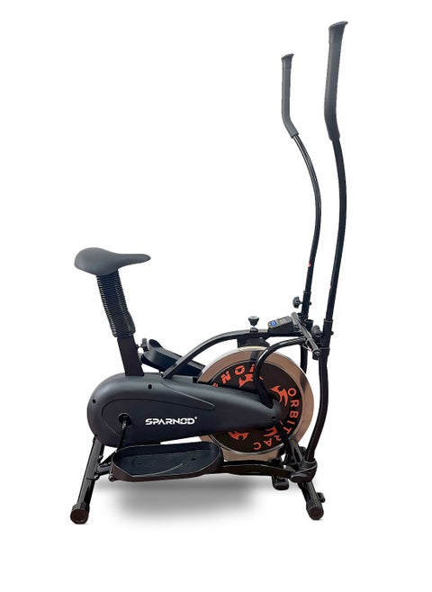 SOB-11000 2-in-1 Orbitrek Elliptical Cross Trainer Exercise Cycle - Ideal Cardio Workout Machine/Bike for Home with LCD Display, Adjustable Resistance, Seat adjustment, 7 kg Flywheel