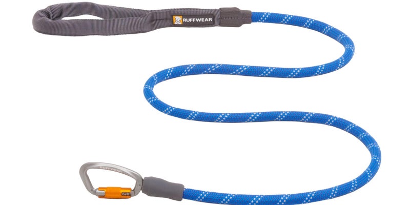 Ruffwear KnotaLeash ClimbingInspired Rope Leash 5 ft Reflective Rope Secure AutoLocking Swivel Carabiner Tubular Handle Accessory Loop for PickUp Bags Blue Pool Small - Image 2