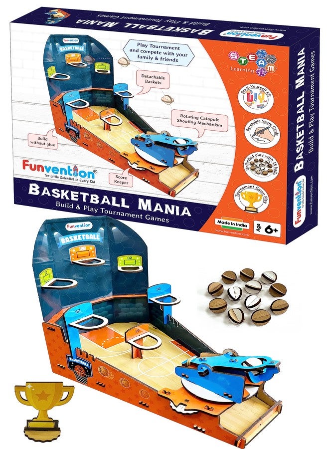 فنفينشين لعبة Funvention Basketball Mania التعليمية للأطفال، لعبة STEM يمكنك تركيبها بنفسك - Image 1