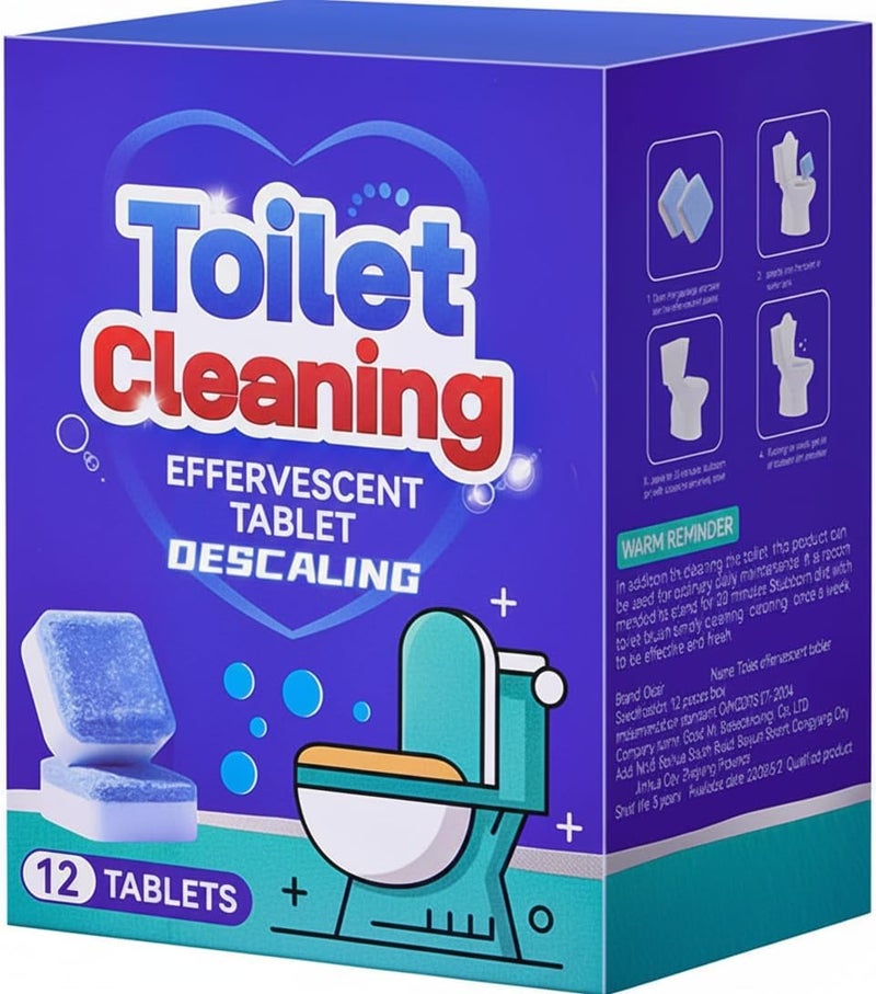 KASTWAVE Automatic Toilet Cleaner Tablets 12 Pack, Long Lasting Toilet Bowl Cleaning Tablets for Bathroom, Toilets Tank Freshener and Deodorizer - Image 1