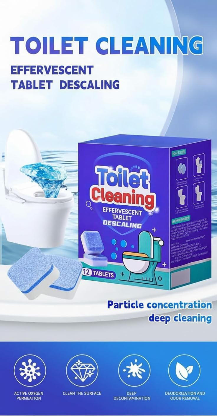 KASTWAVE Automatic Toilet Cleaner Tablets 12 Pack, Long Lasting Toilet Bowl Cleaning Tablets for Bathroom, Toilets Tank Freshener and Deodorizer - Image 5
