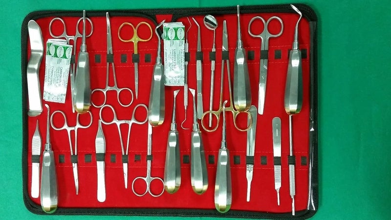 CYNAMED 37 PCS Premium Basic Oral Dental Elevator Forceps Needle Holder Scalpel Set KIT - Image 2