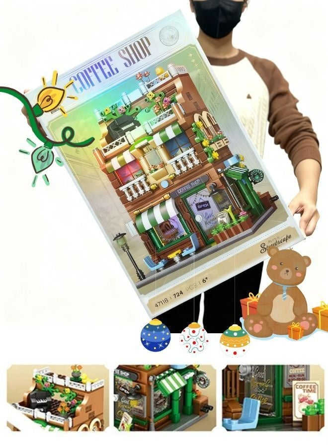 Children's STEM Café Building Blocks Set (724 Pieces) - Parent-Child Interactive DIY Assembly Toy, Top Choice for Eid al-Fitr/Eid al-Adha/Birthday Celebrations, Includes Assembly Instructions - Image 4