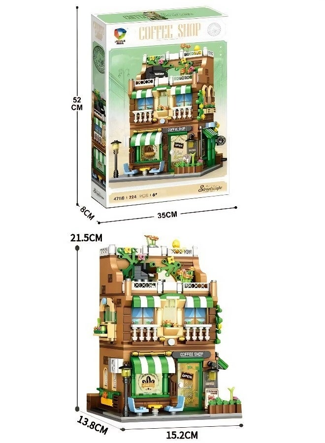 Children's STEM Café Building Blocks Set (724 Pieces) - Parent-Child Interactive DIY Assembly Toy, Top Choice for Eid al-Fitr/Eid al-Adha/Birthday Celebrations, Includes Assembly Instructions - Image 2