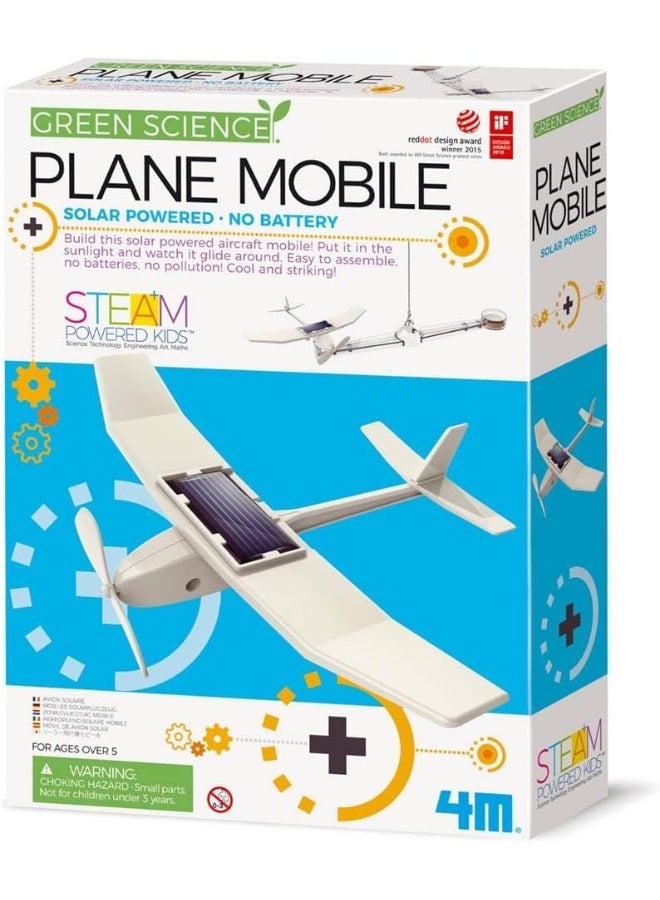4M Eco Engineering Solar Plane Mobile – Build & Hang Your Own Solar-Powered Plane Mobile with Sunlight-Powered Motor, Plane Parts & Full STEM Guide – Renewable Energy Craft for Ages 8+ | 00-03376 - Image 1