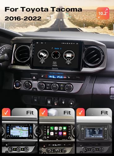 Dasaita 102 Car Stereo for Toyota Tacoma 20162022 Wireless CarPlay Android Auto QLED Touchscreen Android 13 6GB RAM 64GB ROM 4G LTE5G WiFi GPS Navigation - Image 3