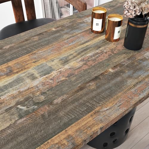 STICKEEP Brown Wood Contact Paper for Countertops Waterproof Shiplap Peel and Stick Wallpaper Self Adhesive Countertop Contact Paper Peel and Stick Wood Wallpaper for Cabinets Tables RV 118" x 17.71" - Image 4