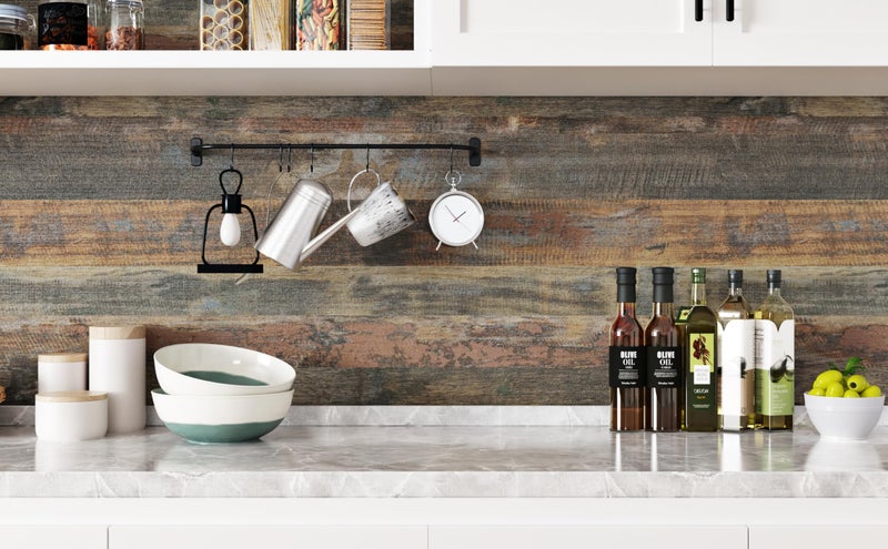 STICKEEP Brown Wood Contact Paper for Countertops Waterproof Shiplap Peel and Stick Wallpaper Self Adhesive Countertop Contact Paper Peel and Stick Wood Wallpaper for Cabinets Tables RV 118" x 17.71" - Image 5