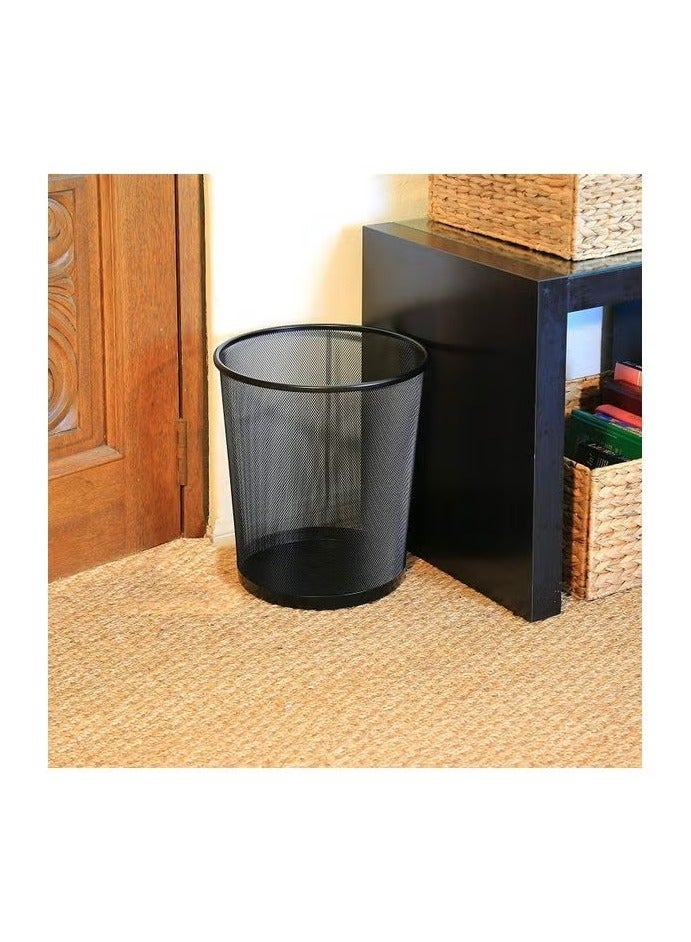 سلة مهملات دائرية من 3 قطع أسود - Image 3