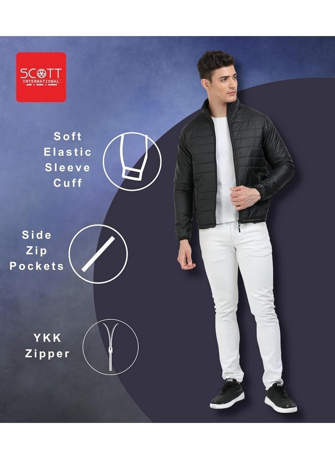 Scott International - Scott International Winter Jacket for Men Bomber Jacket Mens Nylon Quilted standard length Puffer Jacket Full Sleeve Mens Jacket Monsoon Jackets for Men All Weather Jacket for Men - Image 1
