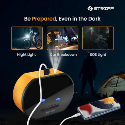 STRIFF AirEdge Tire Inflator Portable with 2-in-1 Rechargeable & Corded Power, 150 PSI Tyre Inflator with Digital Display, Air Pump with LED & Auto ShutOff, Ideal for Car, Bike, Cycle and Ball - Image 4