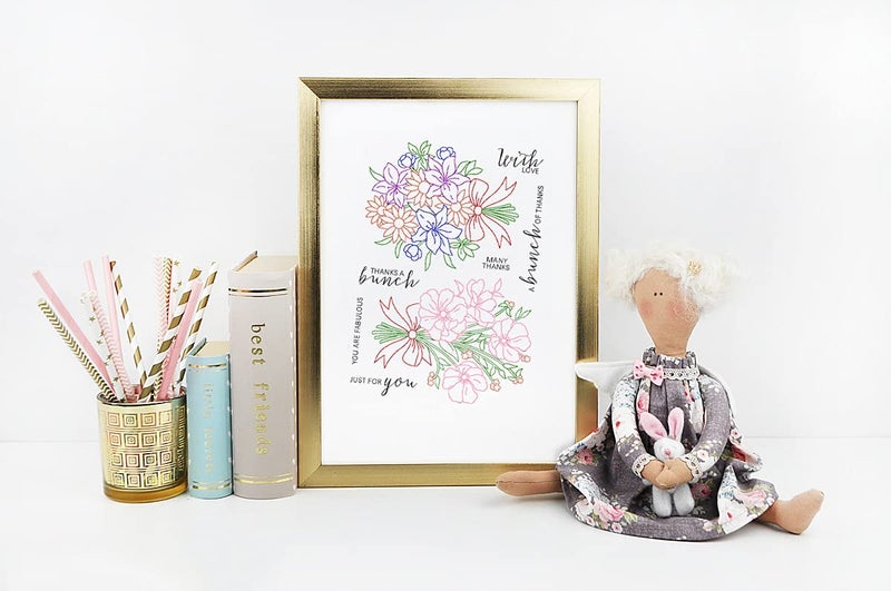 Hying Fall Flowers Clear Stamps and Dies for Card Making and Photo Album Decorations, Blessing Sentence Words Rubber Stamps Thanksgiving Flowers Cutting Die Seal for DIY Scrapbooking - Image 5