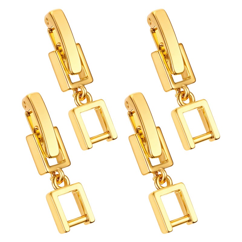 Eldraqth Foldover Clasp Extender Foldover Extension Jewelry Clasps 4 Pcs Gold Plated Fold Over Clasp Necklace Extension Clasps Metal Bracelets Extenders Small Fastener for Women Jewelry Making Repair Kit - Image 1