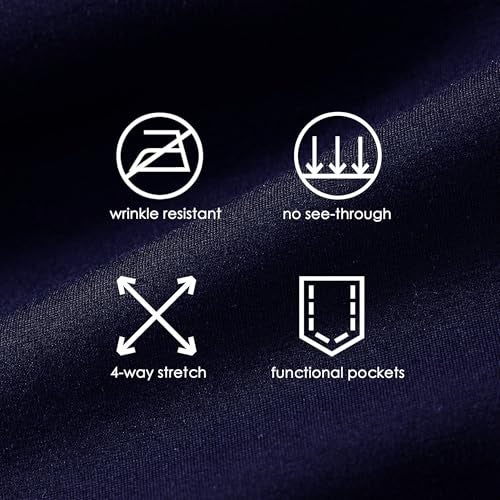 Willit 31" Women's Yoga Dress Pants Straight Leg Work Slacks Stretchy Office Casual Pants 4 Pockets Belt Loops Navy Blue XL - Image 4