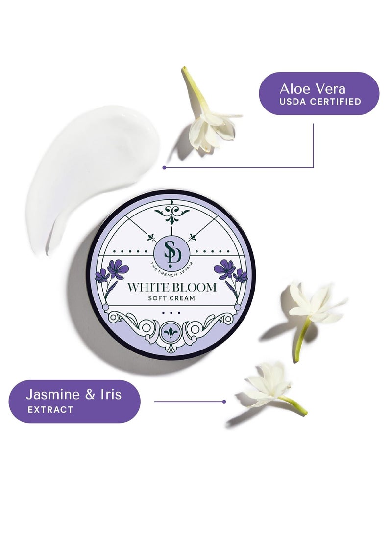 ST. D'VENCÉ - ST. D'VENCÉ White Bloom Soft Light Body Moisturizer | Jasmine, Iris, Shea Butter & Aloe Vera | Fast Absorbing, Non-Sticky Moisturising Cream For Men & Women | Introductory Offer- 200Gms - Image 1