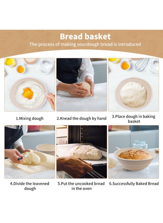 Arabest 2Pcs Silicone Banneton Bread Proofing Baskets, 10" Oval & 9" Round Foldable Non-Stick Dough Proofing Bowl Containers-BPA Free, Optimum Sourdough Bread Baking Supplies(Beige) - Image 4