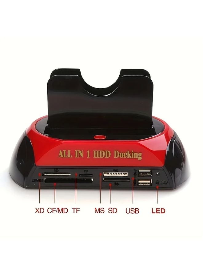 Red USB Hard Drive Docking Station Dual Slots for 2 5 3 5 Inch SATA IDE HDD SSD - Image 5