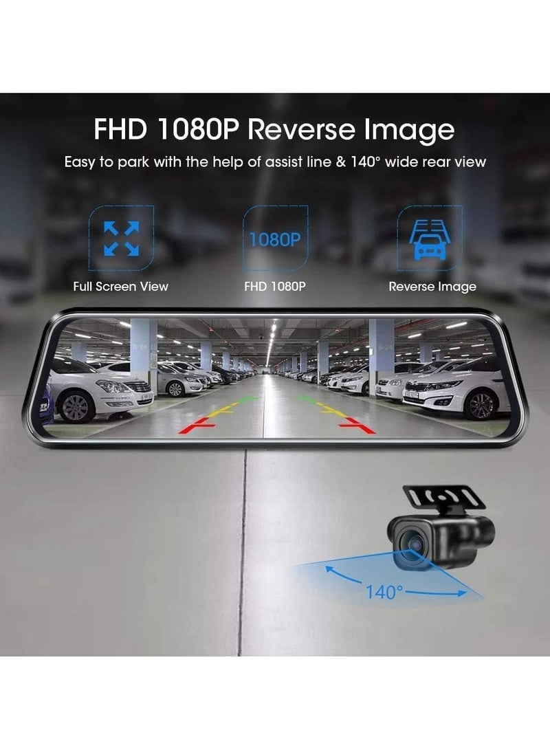 Generic 4K Rear View Mirror Camera, Full Touch Screen Mirror Dash Cam Front and Rear, 10-Inch 4K with WIFI and GPS (Upgraded Version)  - Image 4