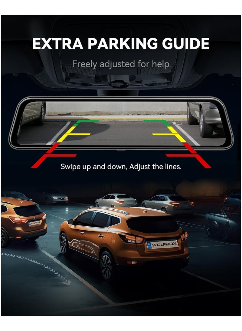 Generic 4K Rear View Mirror Camera, Full Touch Screen Mirror Dash Cam Front and Rear, 10-Inch 4K with WIFI and GPS (Upgraded Version)  - Image 5