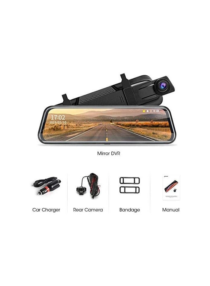 Generic 4K Rear View Mirror Camera, Full Touch Screen Mirror Dash Cam Front and Rear, 10-Inch 4K with WIFI and GPS (Upgraded Version)  - Image 2