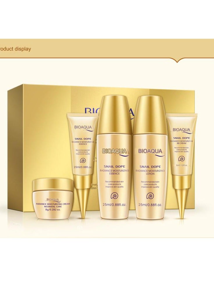 BIOAOUA (Toner + Eye Cream + Essence Milk + Essence Cream + BB Cream) Travel Size Skin Care Set - Image 1