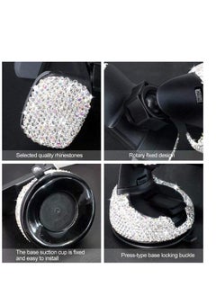 Excefore Car Phone Holder, Auto Phone Mount Bling Rhinestone Crystal Car Accessories Can be Used for Windshield Dashboard and Air Outlet 360 Adjustable for iPhone Android (Black)  - Image 3