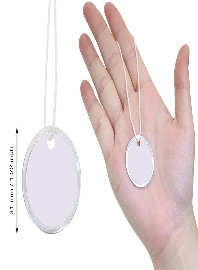 ONLYKXY White 31mm/1.22inch Blank Labeling Tag Round Name Brand Shipping Tags with String Metal Rim Price Label for Pricing Gift Jewelry Clothing Yard Sale Garage Supplies Marking Label Hang Tags (50) - Image 2