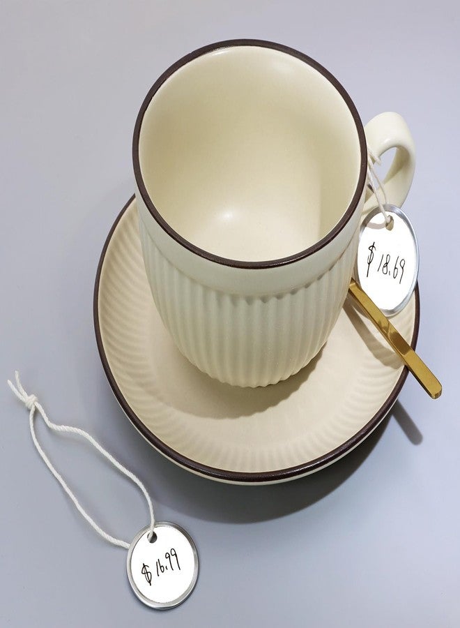 ONLYKXY White 31mm/1.22inch Blank Labeling Tag Round Name Brand Shipping Tags with String Metal Rim Price Label for Pricing Gift Jewelry Clothing Yard Sale Garage Supplies Marking Label Hang Tags (50) - Image 4