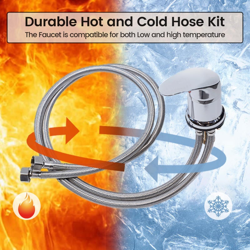 Toriexon Salon Shampoo Bowl Faucet Vacuum Breaker Kit  Faucets For Shampoo Bowls With Hose And Sprayer Replacement Part  Hair Salon Faucet Sprayer Hose Set - Image 3