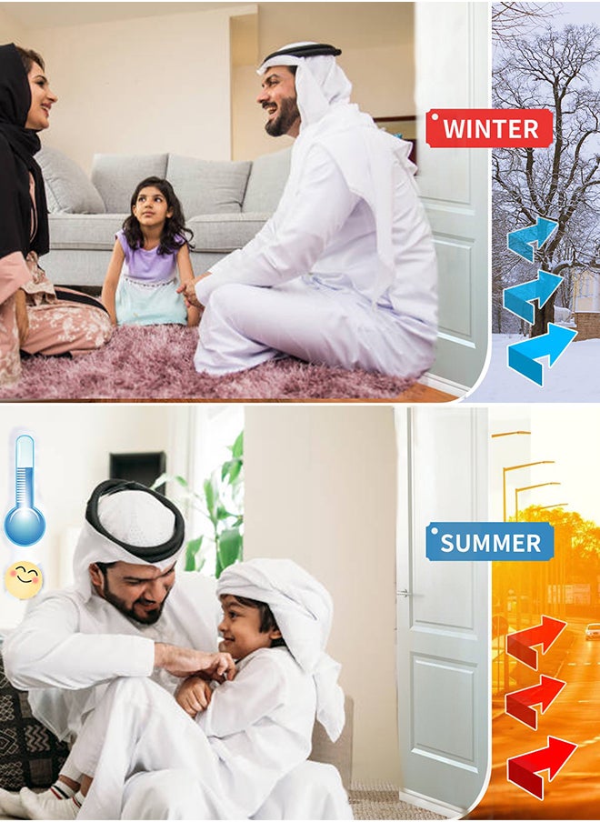 S-Color 2 حزمة من سدادة الباب تحت الباب مانع تسرب الطقس وتجريد الجزء السفلي من المطاط العازل للصوت مع قوة أوسع للأبواب الخارجية الداخلية 1 متر أسود  - Image 3