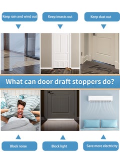 S-Color 2 Pack Door Draft Stopper Under Door Sweeper Seal Blocker Weather Stripping Soundproof Rubber Bottom Seal with Wider Strong for Interior Exterior Doors 1M Black  - Image 4