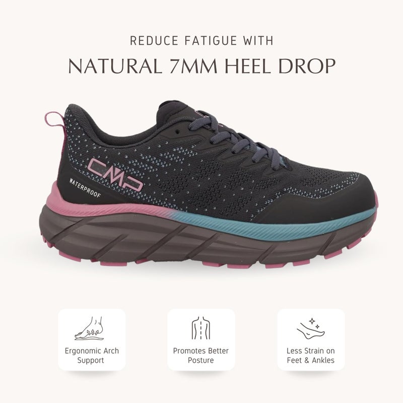 CMP RAHMSY Womenâ€™s Waterproof Multifunctional Shoes â€“ Lightweight Knit Sneakers with FullOn Grip Sole & Cushioned Insole â€“ 79UU Piombo-Peony, Adult, Women, Numeric, Medium, 7.5 - Image 3