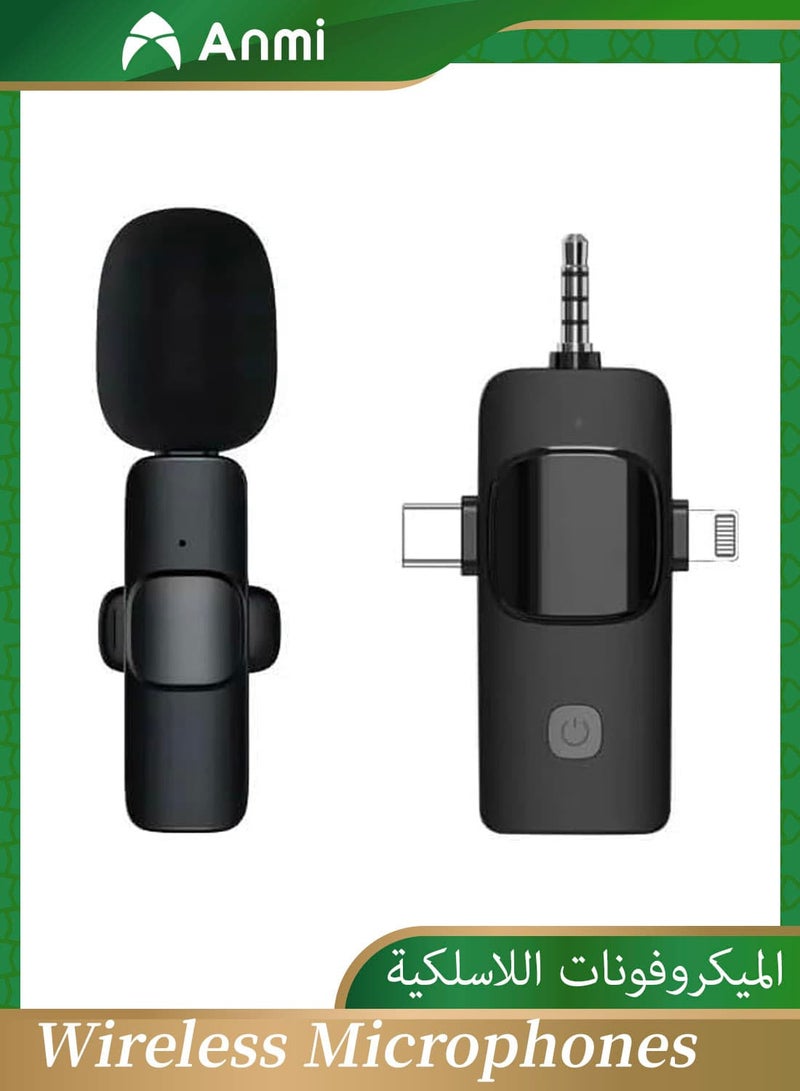 Anmi 2 in 1 Wireless Lavalier Microphones for iPhone, iPad, Android, Camera, USB-C, 2.4GHz, Noise cancelation/Reduction, for Video Recording, Live Streaming, Vlog, YouTube, TikTok (1 Mic) - Image 1