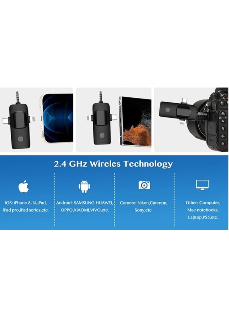 Anmi New Wireless Lavalier Microphone compatible with iPhone, Laptop, Android Phone, Camera – 3 in1 Wireless Receiver+ Mic for Podcast, Video Recording (3in1+1mic)  - Image 5