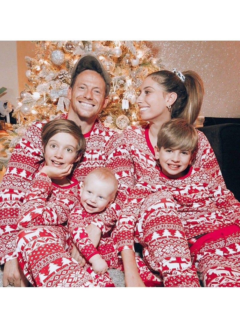 TAPIT Christmas Family Matching Pajamas Classical Nightwear Sleepwear Sets Long Sleeve Pjs for for Adults Kids and Baby Holiday Xmas Sleepwear Set (Men) - Image 4