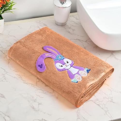 MAXOSHINE Microfiber Kids Bath Towels Quick Dry Super Absorbent Super Soft Bath Towel for Babies Toddler-Baby Towel for Boys and Girls (Pack of 1, Brown) - Image 1