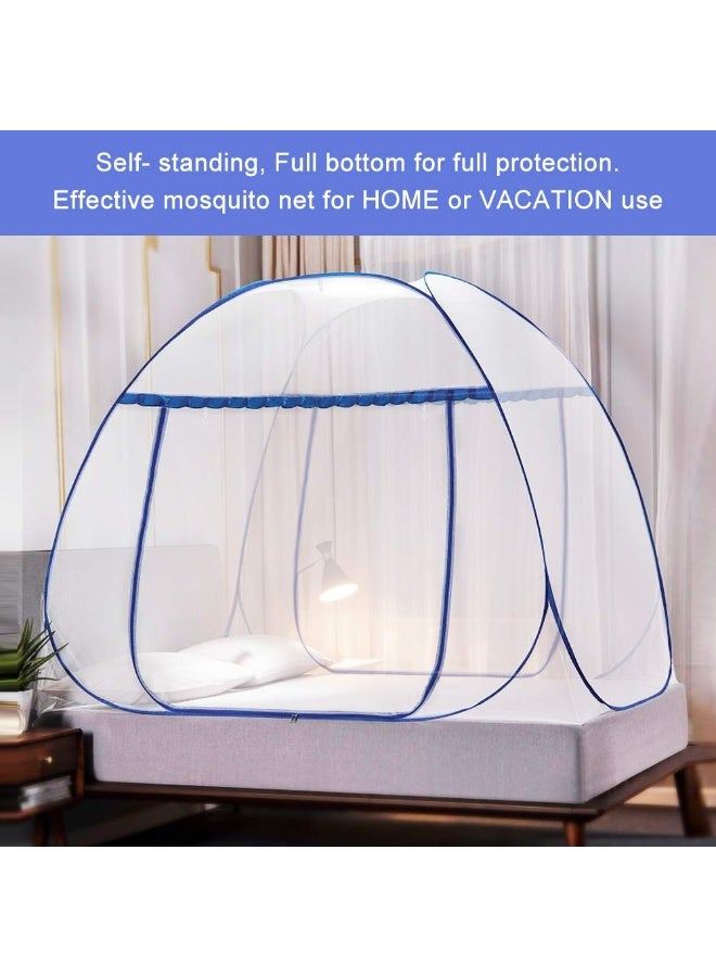 AMMER Portable Pop-Up Mosquito Net Tent for Bed Baby Adults Trip, L79 x W71 x H59 inch Large Folding Mosquito Netting with Net Bottom, 2 Entries, Suit for Twin to King Size Bed - Image 3