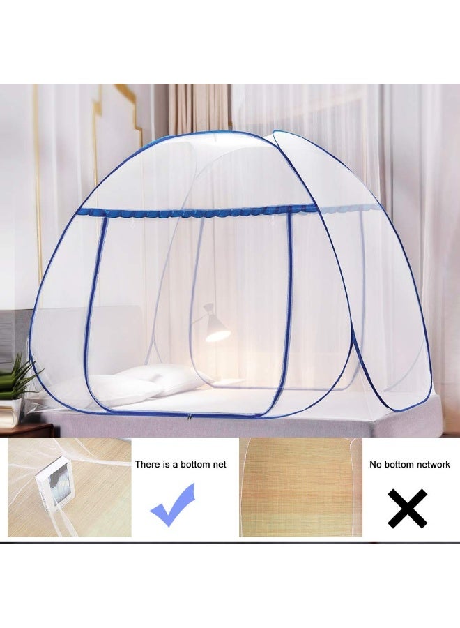 AMMER Portable Pop-Up Mosquito Net Tent for Bed Baby Adults Trip, L79 x W71 x H59 inch Large Folding Mosquito Netting with Net Bottom, 2 Entries, Suit for Twin to King Size Bed - Image 4