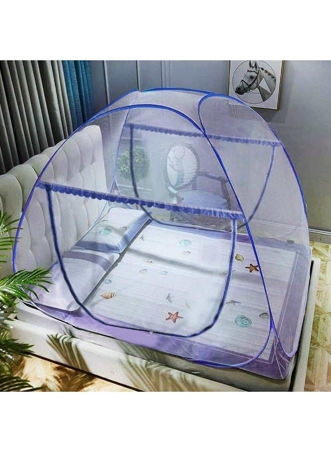 AMMER Portable Pop-Up Mosquito Net Tent for Bed Baby Adults Trip, L79 x W71 x H59 inch Large Folding Mosquito Netting with Net Bottom, 2 Entries, Suit for Twin to King Size Bed - Image 1