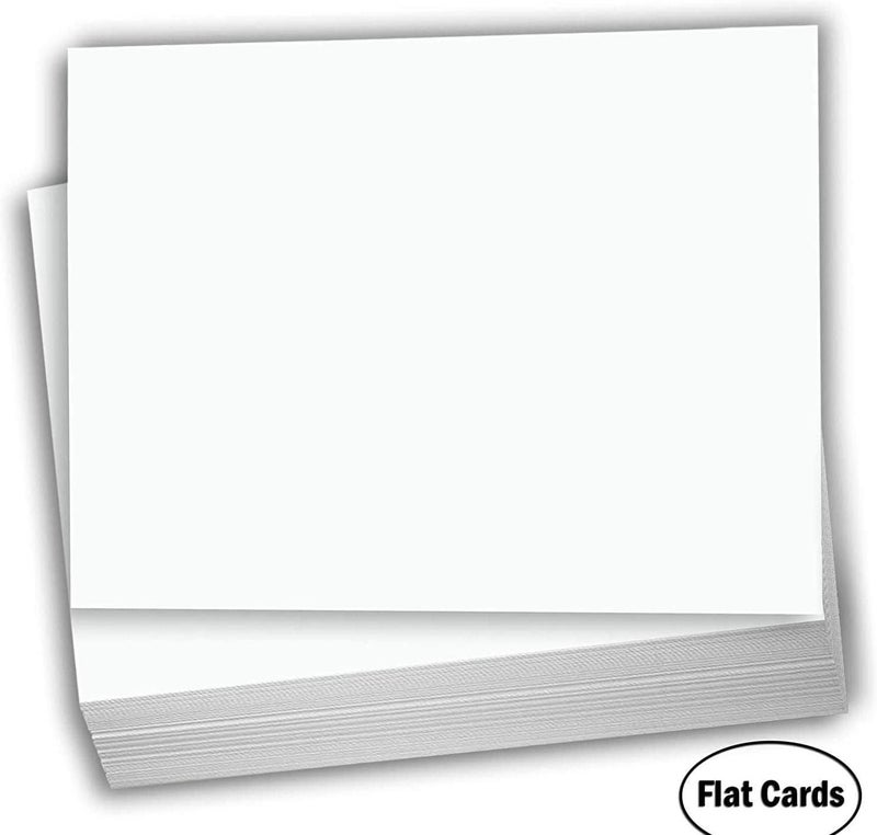 Hamilco White Cardstock Paper - Blank Index & Post Cards - Greeting Invitations Stationary - Flat 5 1/4" X 7 7/8" A8 Heavy Weight 80 lb Card Stock for Printer - 100 pack - Image 2