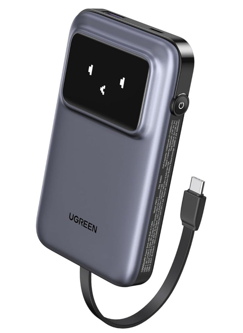 UGREEN ECO - UGREEN Uno QPro 10000mAh 30W Power Bank with Built-in USB-C Cable - Image 1