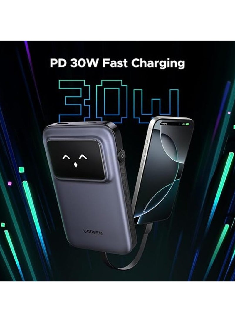 UGREEN ECO - UGREEN Uno QPro 10000mAh 30W Power Bank with Built-in USB-C Cable - Image 1
