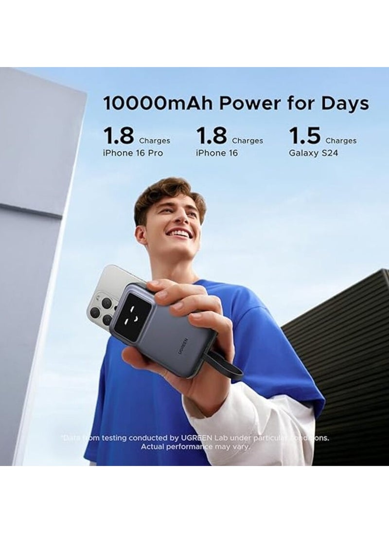 UGREEN ECO - UGREEN Uno QPro 10000mAh 30W Power Bank with Built-in USB-C Cable - Image 1