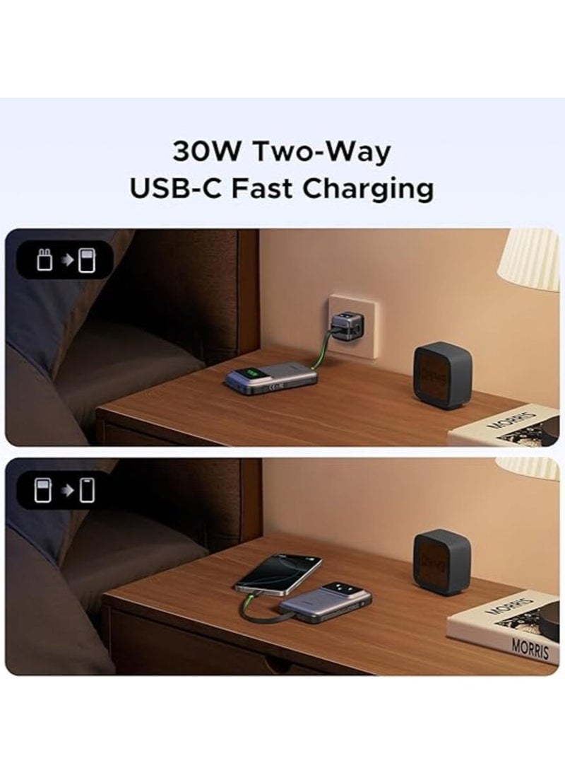 UGREEN ECO - UGREEN Uno QPro 10000mAh 30W Power Bank with Built-in USB-C Cable - Image 1
