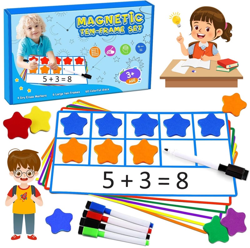 LOOIKOOS Magnetic TenFrame SetMath Manipulative Games for Kids Number Counting GamesMontessori Educational Toy for Kindergarten Preschool 3 4 5 Year Old - Image 2