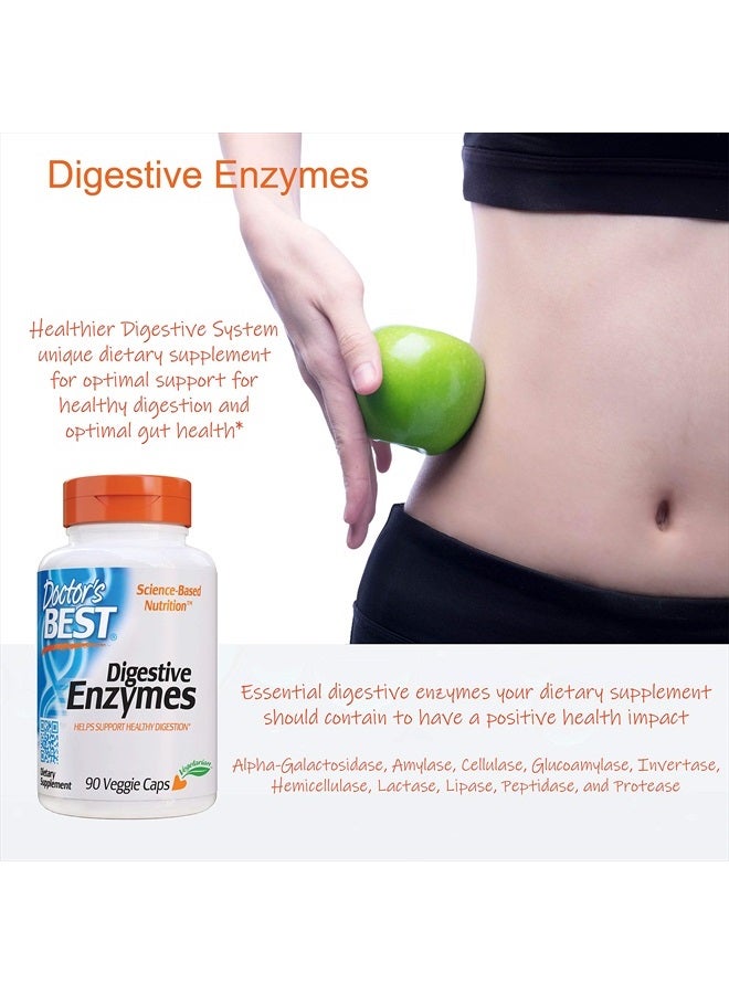 Doctors Best Digestive Enzymes, Supports Digestive Wellness, Non-GMO, Vegetarian 90 Veggie Caps