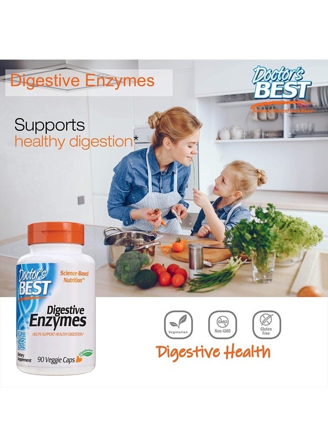 Doctors Best Digestive Enzymes, Supports Digestive Wellness, Non-GMO, Vegetarian 90 Veggie Caps