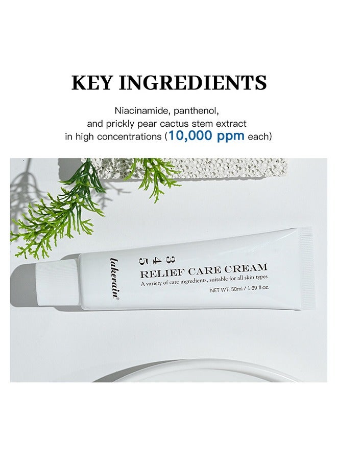 ليكرين 345 كريم الإغاثة ، كريم الإصلاح المكثف 345 ، كريم حاجز مرطب مهدئ للوجه ، كريم للوجه ، كريم للوجه ، العناية بالبشرة للبشرة الجافة والحساسة - ترطيب دائم وإصلاح الحاجز 50 مل - Image 3