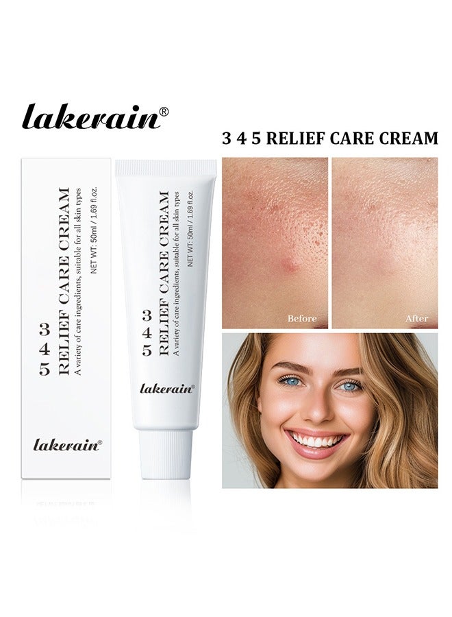 ليكرين 345 كريم الإغاثة ، كريم الإصلاح المكثف 345 ، كريم حاجز مرطب مهدئ للوجه ، كريم للوجه ، كريم للوجه ، العناية بالبشرة للبشرة الجافة والحساسة - ترطيب دائم وإصلاح الحاجز 50 مل - Image 1