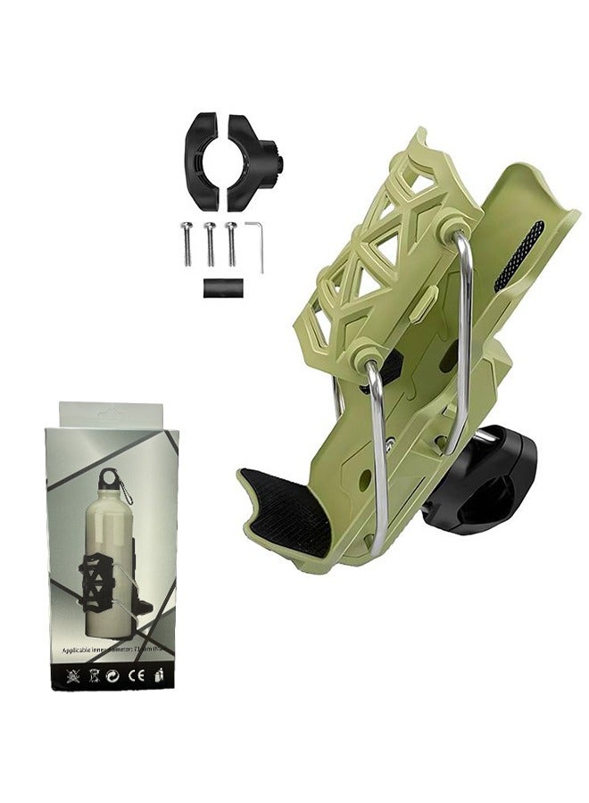 New Self Adjusting Cup Holder for Motorcycle, Adaptive Cycling Bottle Holder Fits up to 2.95" Diameter, Automatic Clamp Design, Universal Bottle Cage for Bikes Scooters Strollers (Green) - Image 1